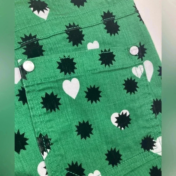 Anthropologie Jeans Green The Cigarette Heart Denim Pants NWT Maeve Size 26 - Picture 12 of 13
